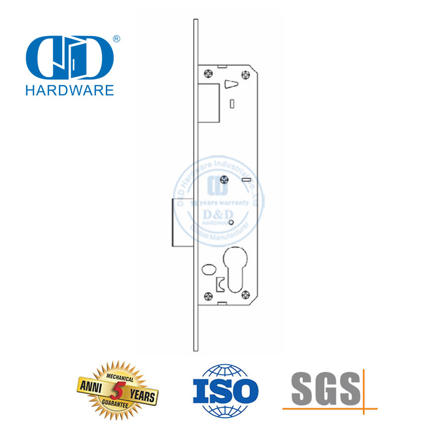Stainless Steel Door Hardware Deadbolt Narrow Lock with Key for Storeroom-DDML023-2585