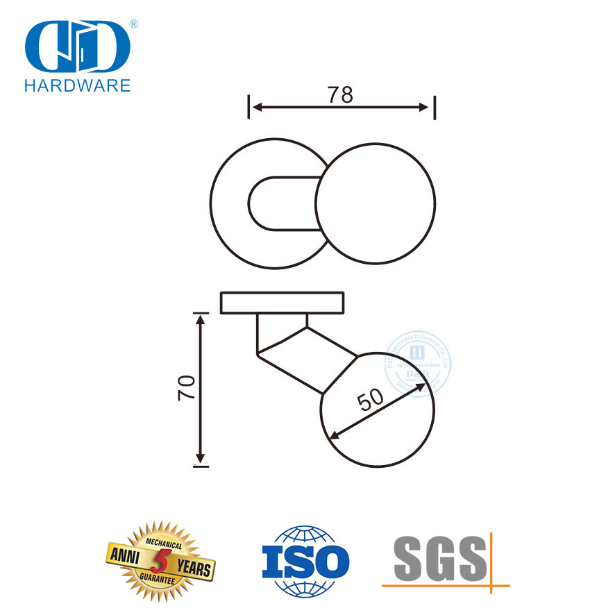 Apartment Building Hardware Orbicular Ball Knob Lever Door Handle-DDTH032-SSS