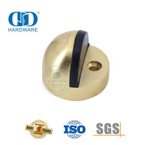 Zinc Alloy Door Hardware Satin Brass Floor Mounted Golden Door Stopper-DDDS002-SB