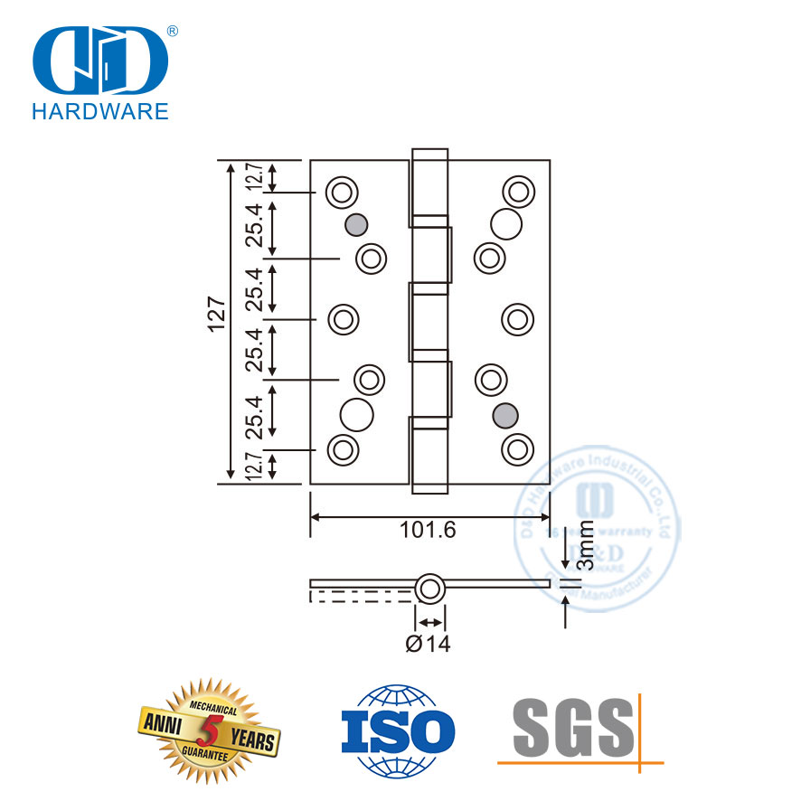 Widely Use Stainless Steel Double Security Hinge-DDSS013