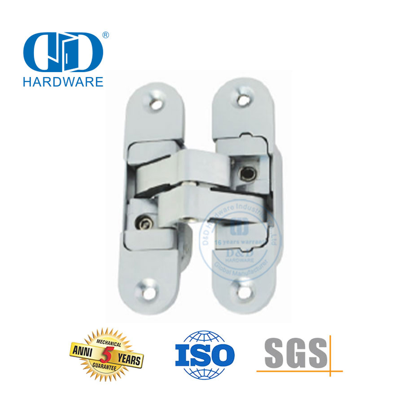 3D Silver Concealed Adjusting Invisible Zinc Alloy Door Hinge-DDCH009