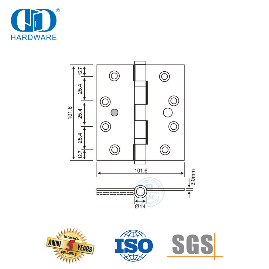Widely Use Stainless Steel Metal Door Hardware Single Security Hinge-DDSS015