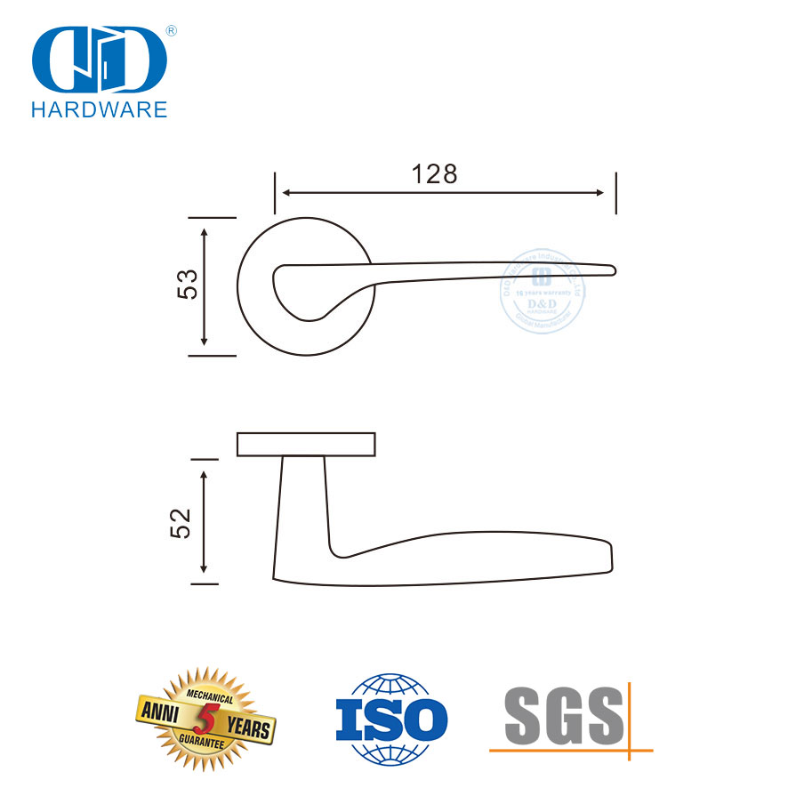 Contemporary Stainless Steel Durable Solid Lever Handles for Healthcare Application-DDSH008-SSS