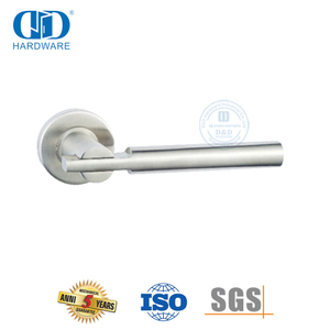 High Safety Outdoor Round Rosette Entrance Door Solid Lever Handle-DDSH046-SSS