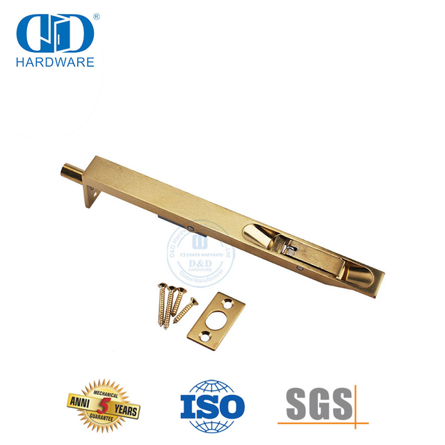 Satin Brass Door Accessories Stainless Steel Flush Bolt for Wooden Door-DDDB001-SB