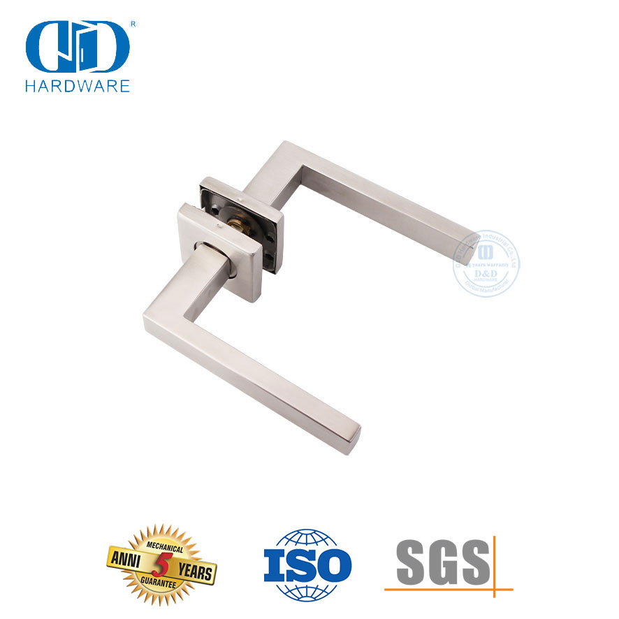 Passage Hallway Door Hardware Satin Finish Square Lever Handles-DDTH020-SSS