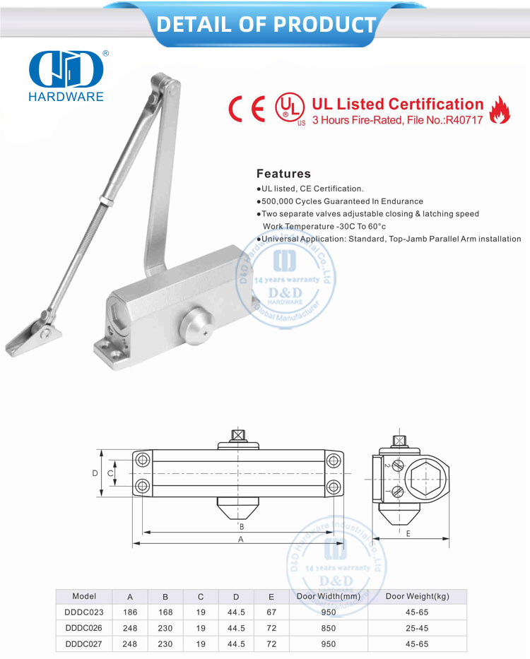 Adjustable Latching Speed Door Closer