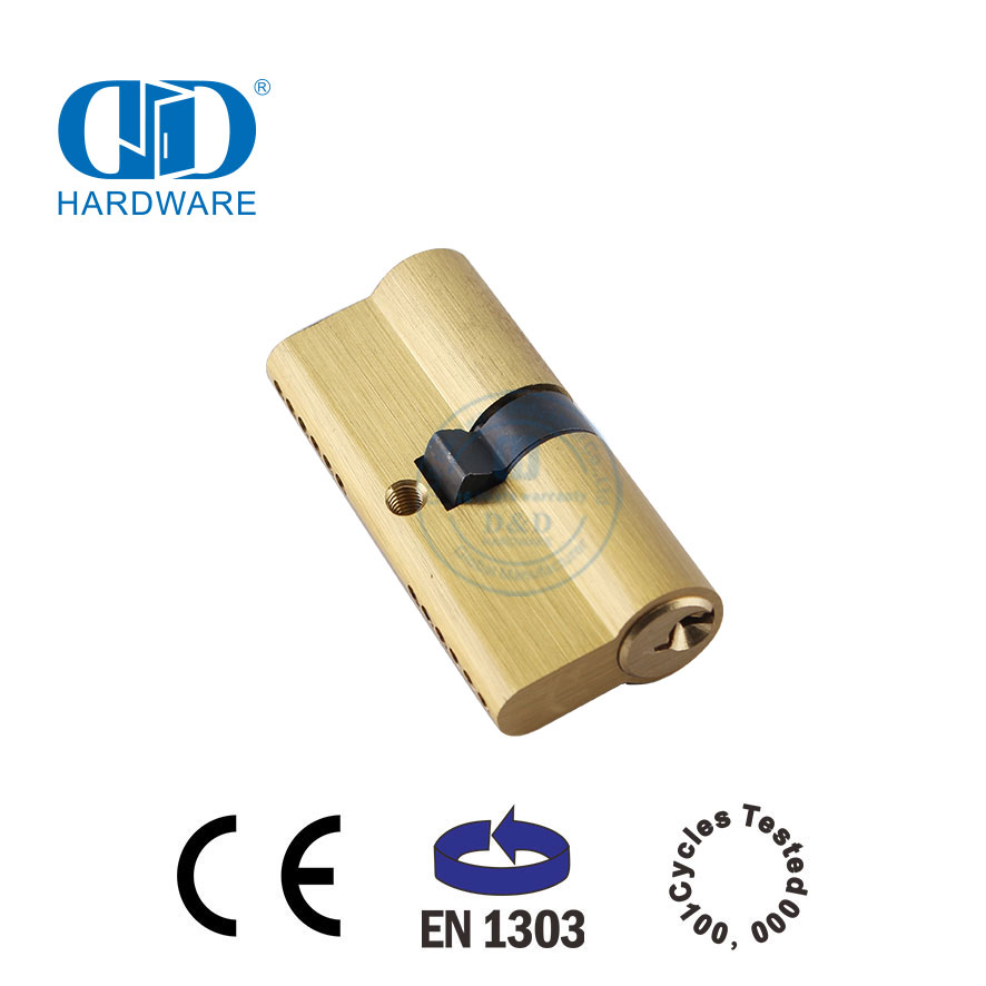 EN 1303 Satin Brass Euro Standard Universal Hardware Double Cylinder Lock-DDLC003-70mm-SB