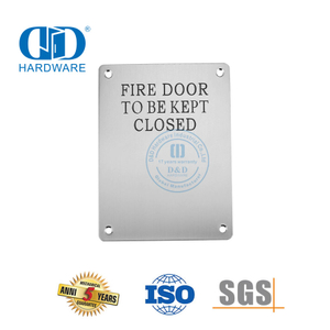 Fire Door Signature Square Type Fire Door Kept Closed Stainless Steel Sign Plate Public Washroom Toilet Door Signature Plate-DDSP010