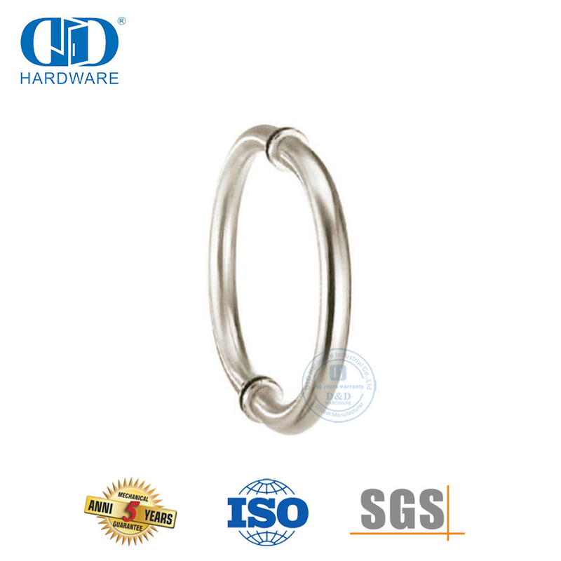 Customized Special Circular Shape Stainless Steel Shower Room Office Building Tempered Glass Door Handle-DDPH008