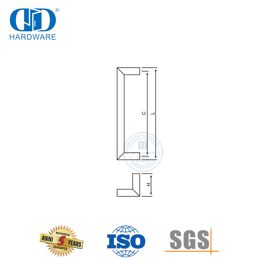 Modern Contemporary Stainless Steel Bar Handle for Glass Entry Door-DDPH011