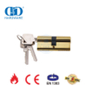EN 1303 Polished Brass Mirror Golden Double Open Cylinder for House-DDLC003-70mm-PB