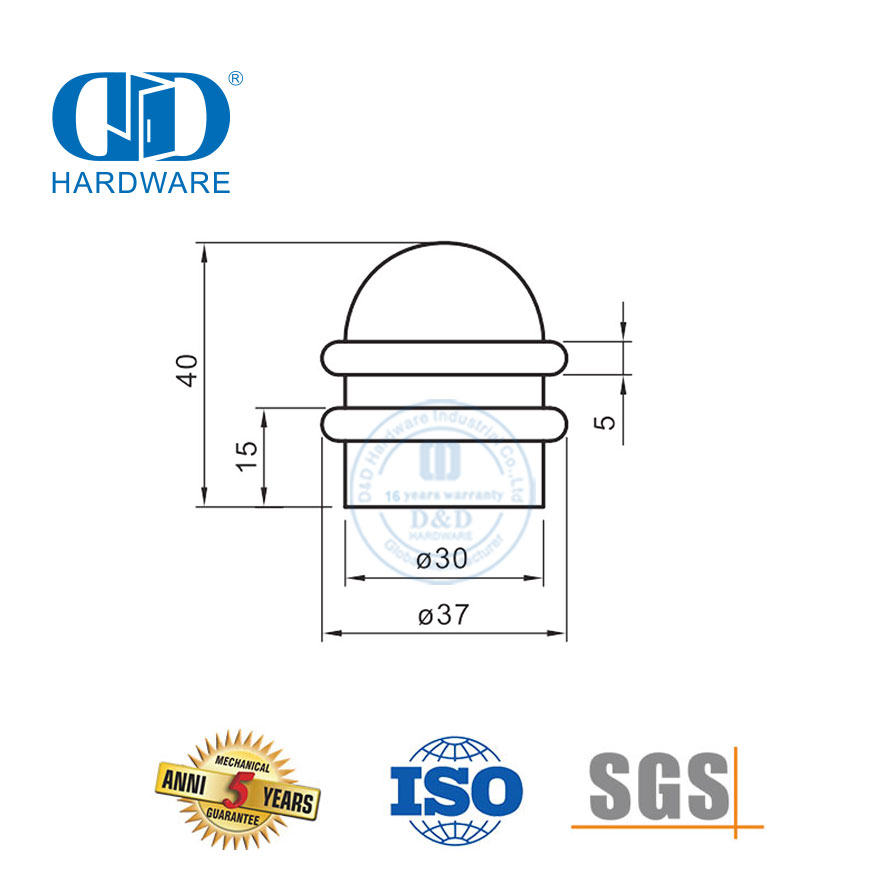 China Supplier Stainless Steel Heavy Duty Door Stopper with Toilet Door-DDDS039