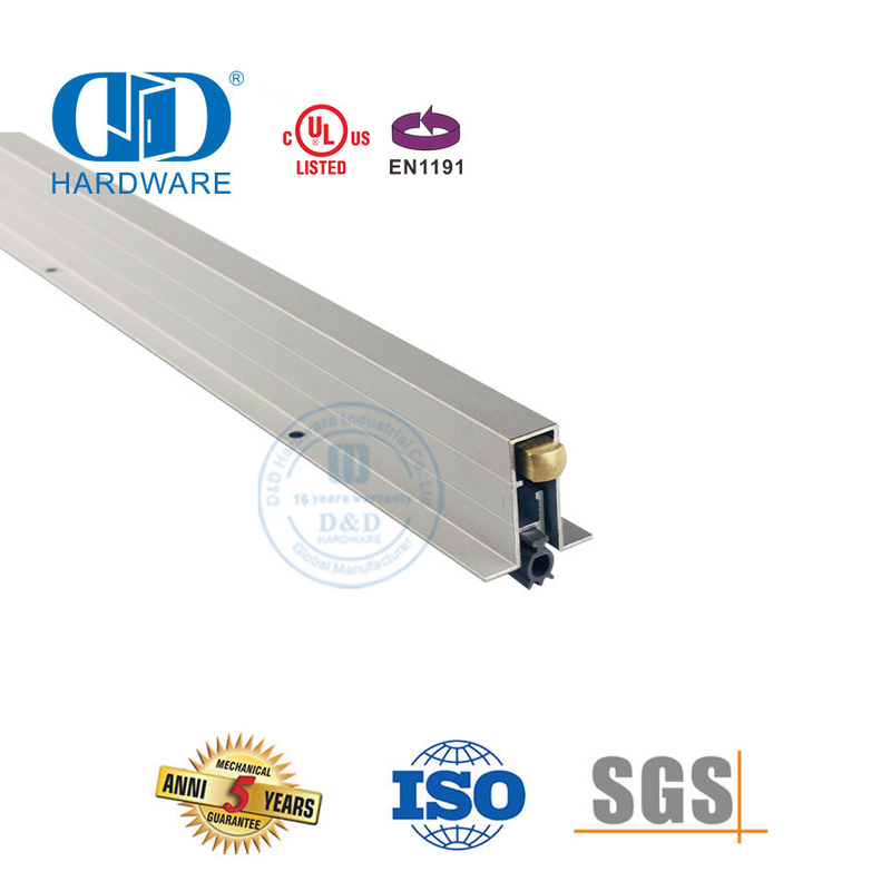 CE Door Furniture Hardware Silver Wind Dust Proof Weather Stripping Fully Mortised Security Drop Sliding Door Bottom Seal-DDBS002