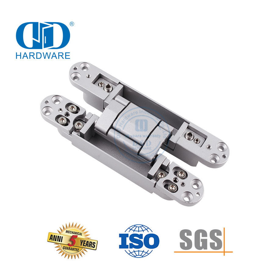 High Quality Zinc Alloy 3D Concealed Invisible Hidden Easy Installation Heavy Duty Interior Exterior Hinge-DDCH008-G80