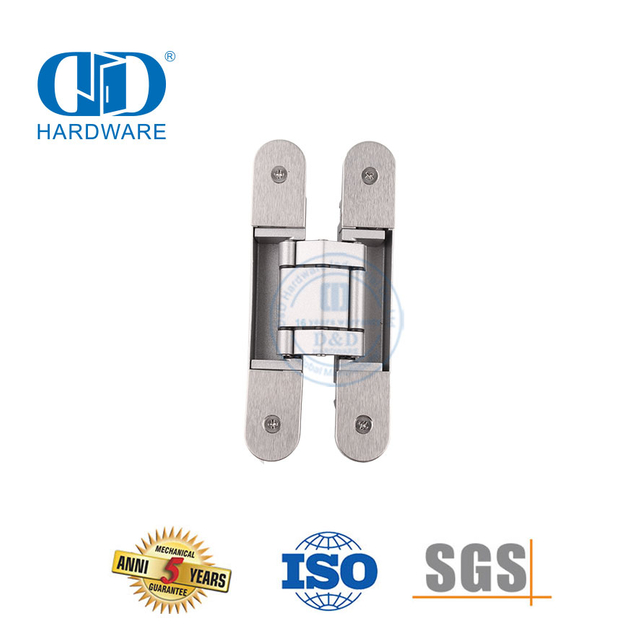 Zinc Alloy Hinge 3D Invisible Hidden Hardware Soft Closing Heavy Duty Butt Commercial Inside Outer Door Hinge-DDCH008-G80