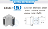 Stainless Steel Commercial Shower Cubicle System Glass Panel Bracket Connector Glass Door Accessories-DDSC011