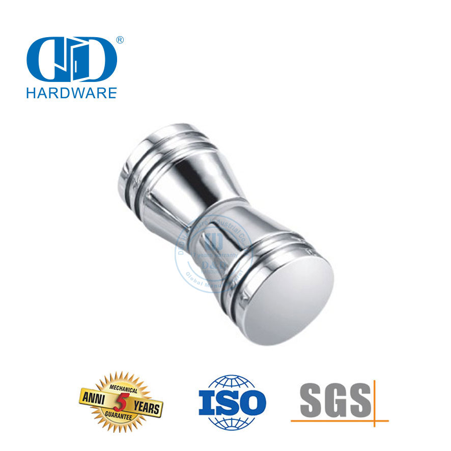 Furniture Hardware Solid Brass Single Side Shower Glass Door Knobs Bathroom Knob for Frameless Door-DDSK010