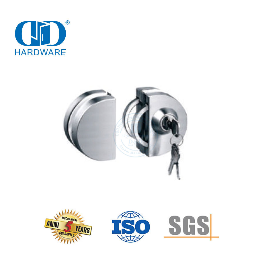 China Factory Stainless Steel Glass Door Handle Lock Patch Fitting Corner Lock Door Fitting-DDGL005
