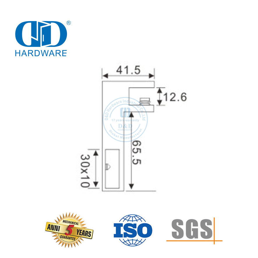 Stainless Steel Bathroom Support Bar Bracket Brushed Glass Door Accessory Pipe Connector-DDSC015