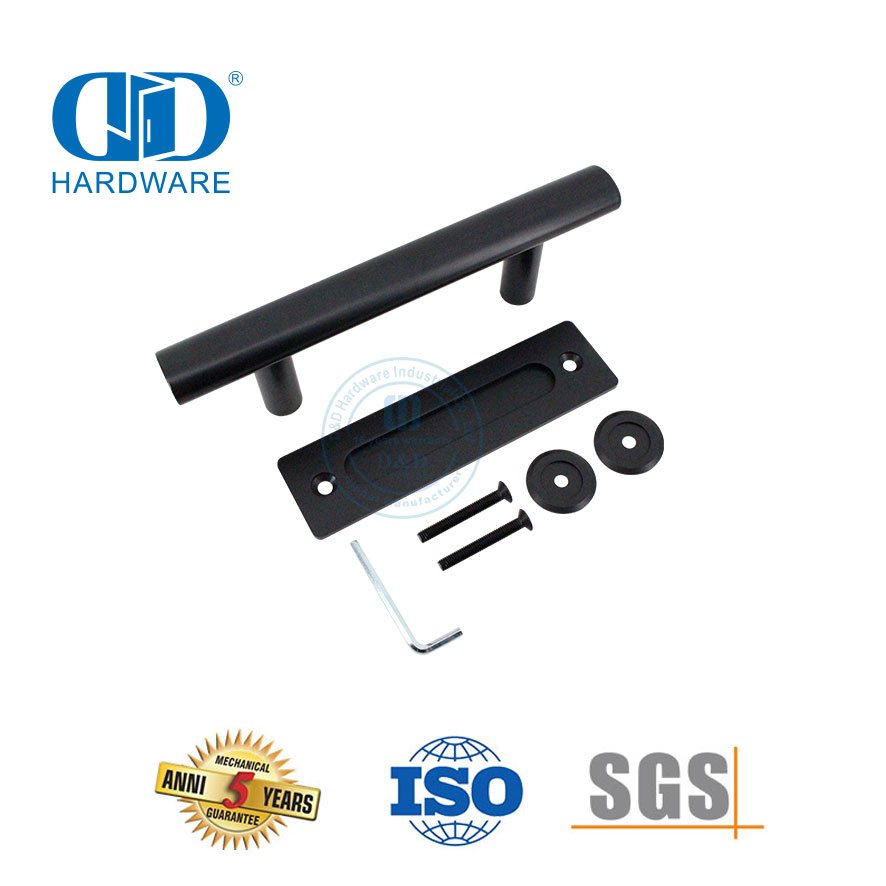 Matt Black Stainless Steel Door Pull Handle Commercial Door Handle Hollow Lever Handle-DDBD101 MB