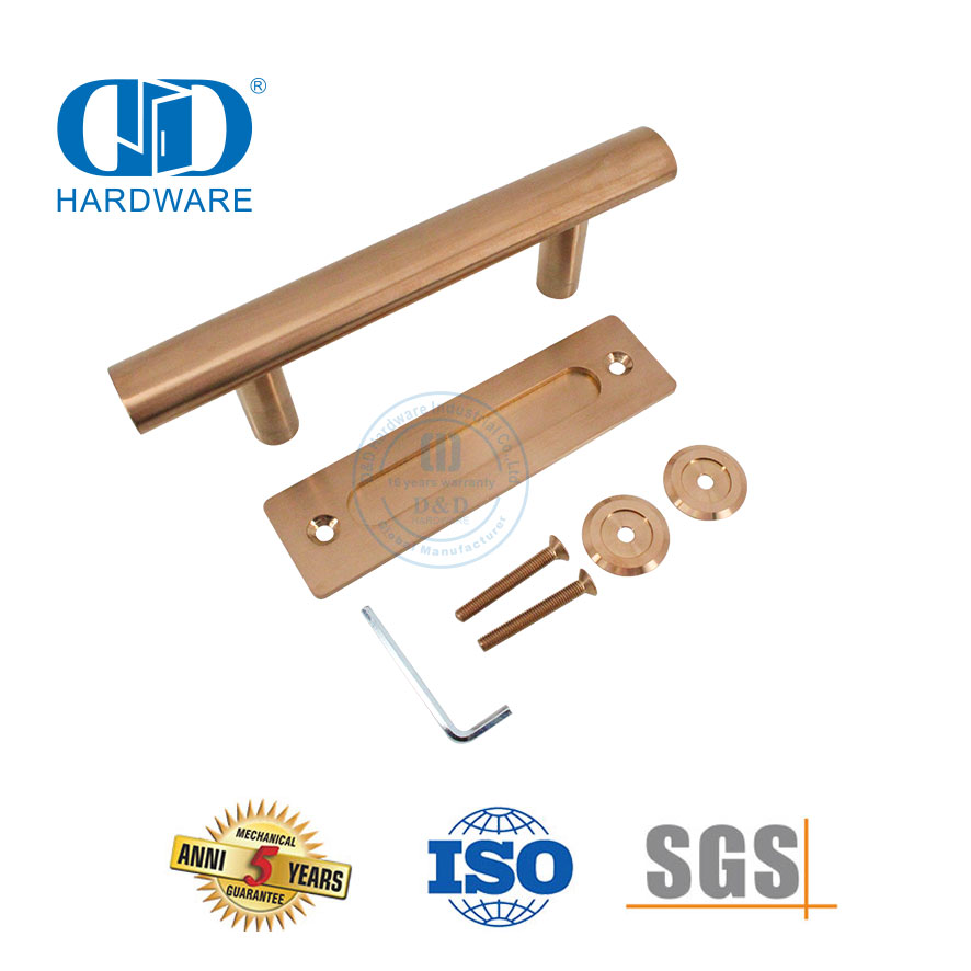 Stainless Steel Rose Golden Barn Door Handle Sliding Door Hardware Tubular Pull Handle-DDBD101 SRG