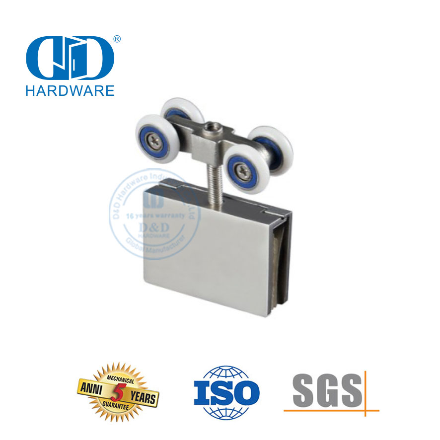 Stainless Steel Door Clamp Sliding Door Hanging Roller Glass Fitting Accessories Set For Bathroom-DDGS162
