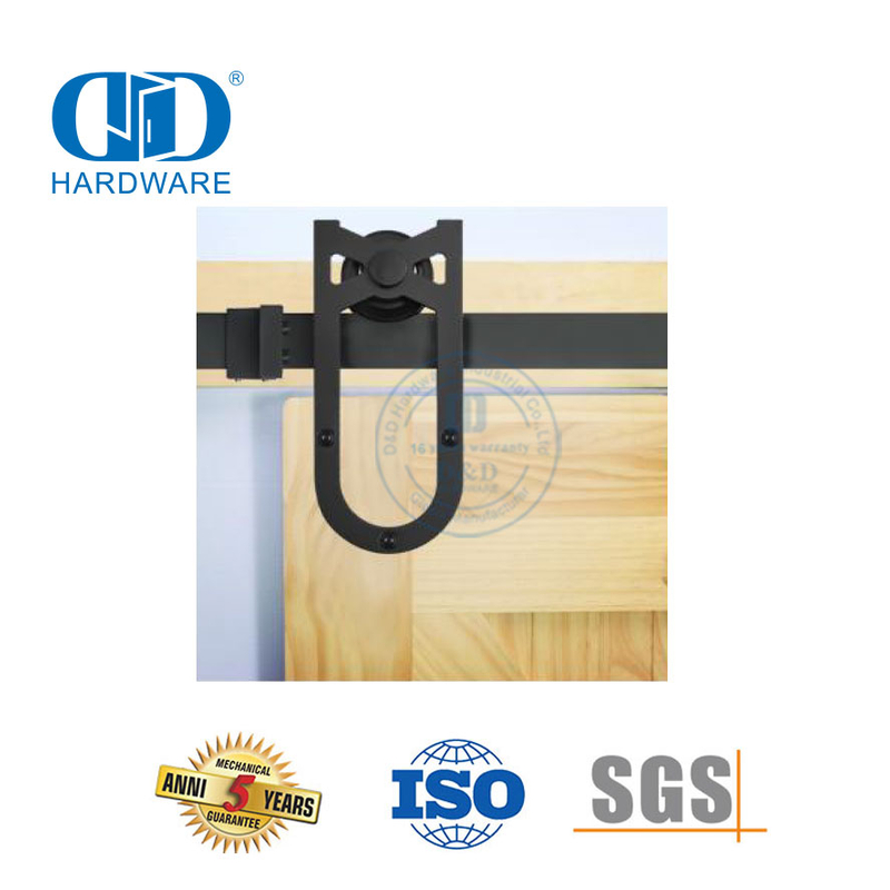 Stainless Steel Double Door Sliding Barn Door Hardware For Interior Gate Accessories Steel Garage Hardware-DDBD015