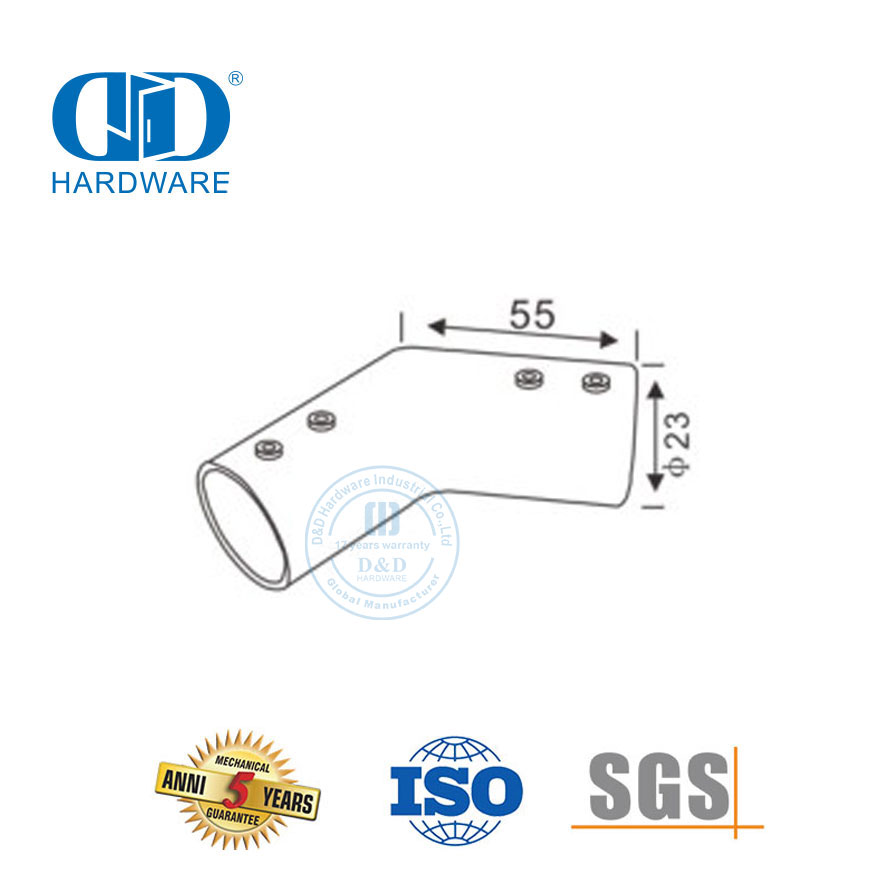 Stainless Steel Factory Glass Tube Holder Clip Pipe Door Connector Glass Panel Connector-DDSC034