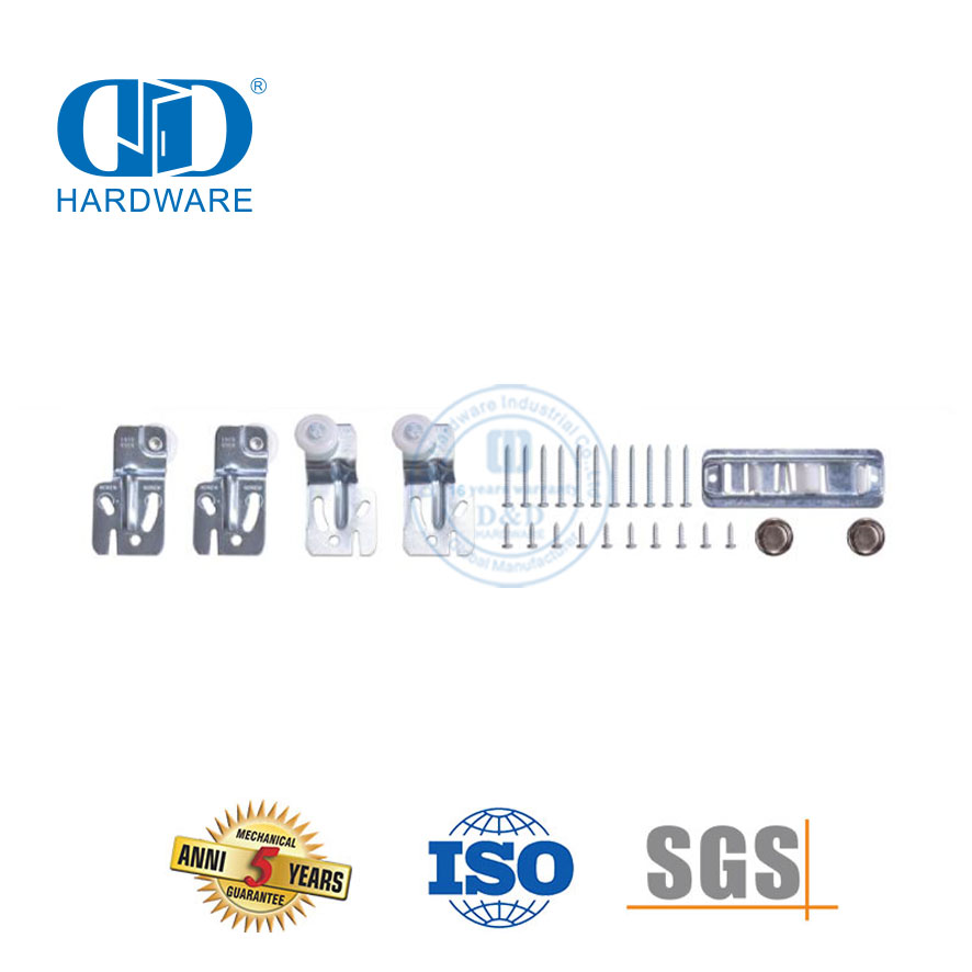 Stainless Steel Household Heavy Duty Sliding Single Track Concealed Bypass Barn Door Hardware Garage Hardware-DDBD067