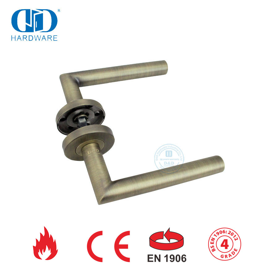 EN 1906 Certification Antique Brass Lever Type Flush Outside Door Handle-DDTH003-AB