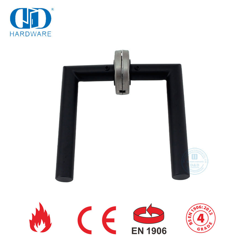 Mortise Door Lock Accessories EN 1906 Matt Black Entrance Door Handle-DDTH003-MB