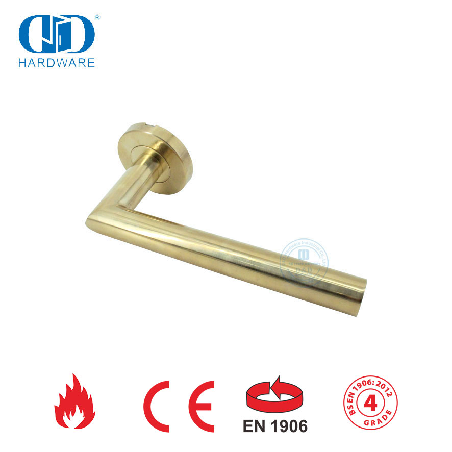 BS EN 1906 Door Lock Hardware Commercial Fitting Lever Door Handles-DDTH003-PVD