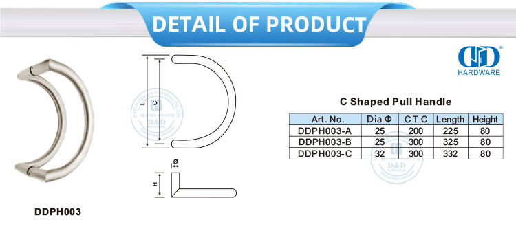 C Shape Pull Handle