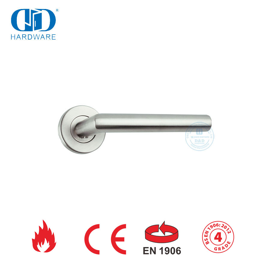 Satin Finish EN 1906 Secuity Door Handles for Metal Door-DDTH003-SSS