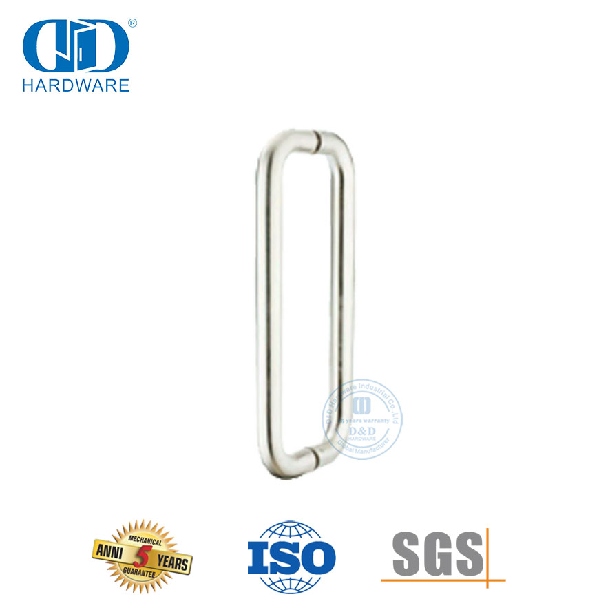 High Quality Round Tube H-Type Stainless Steel Glass Shower Door Knobs Glass Door Handle-DDPH007
