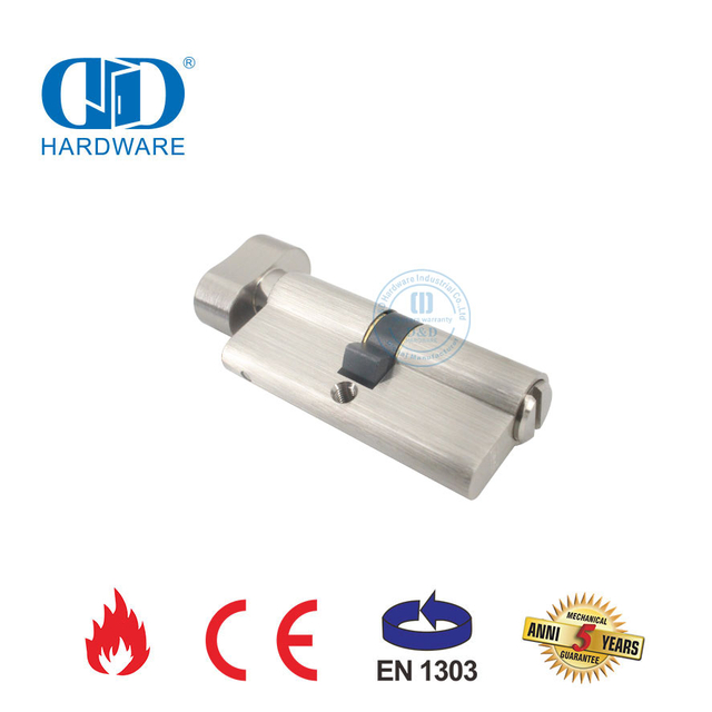 BS EN1303 Solid Brass Modern Style Thumb Turn Cylinder for Bedroom Door-DDLC024-70mm-SN