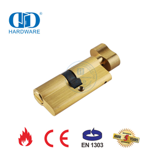 Satin Brass Bathroom Mortise Lock Cylinder with EN 1303 Certification-DDLC007-70mm-SB