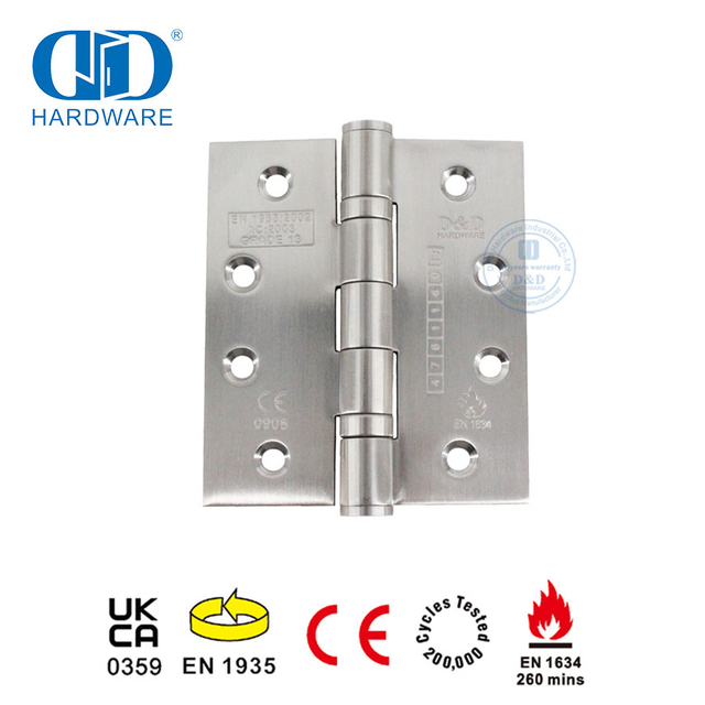 4.5 Inch Wholesale Fire Rated Stainless Steel CE Grade 13 Certification Ball Bearing Metal Wooden Door Hinge -DDSS001-CE