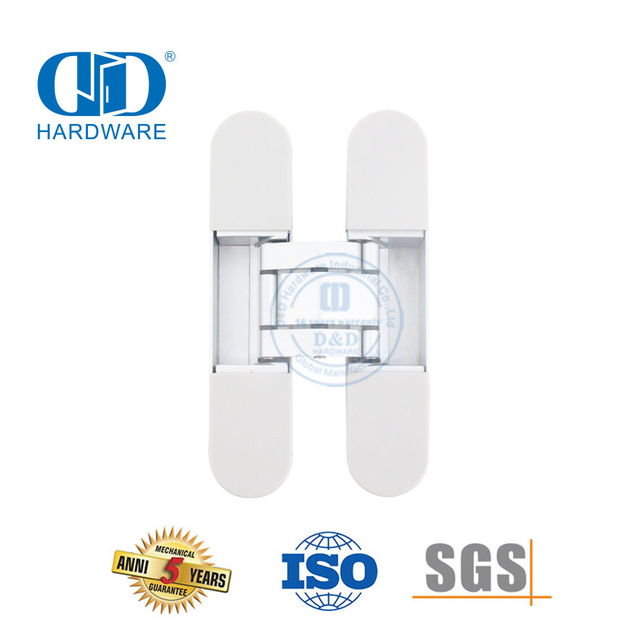 Good Quality Zinc Alloy Aluminum 3D Concealed Hidden Easy Installation Angle 180 Degree Hotel Hospital Hinge-DDCH0011