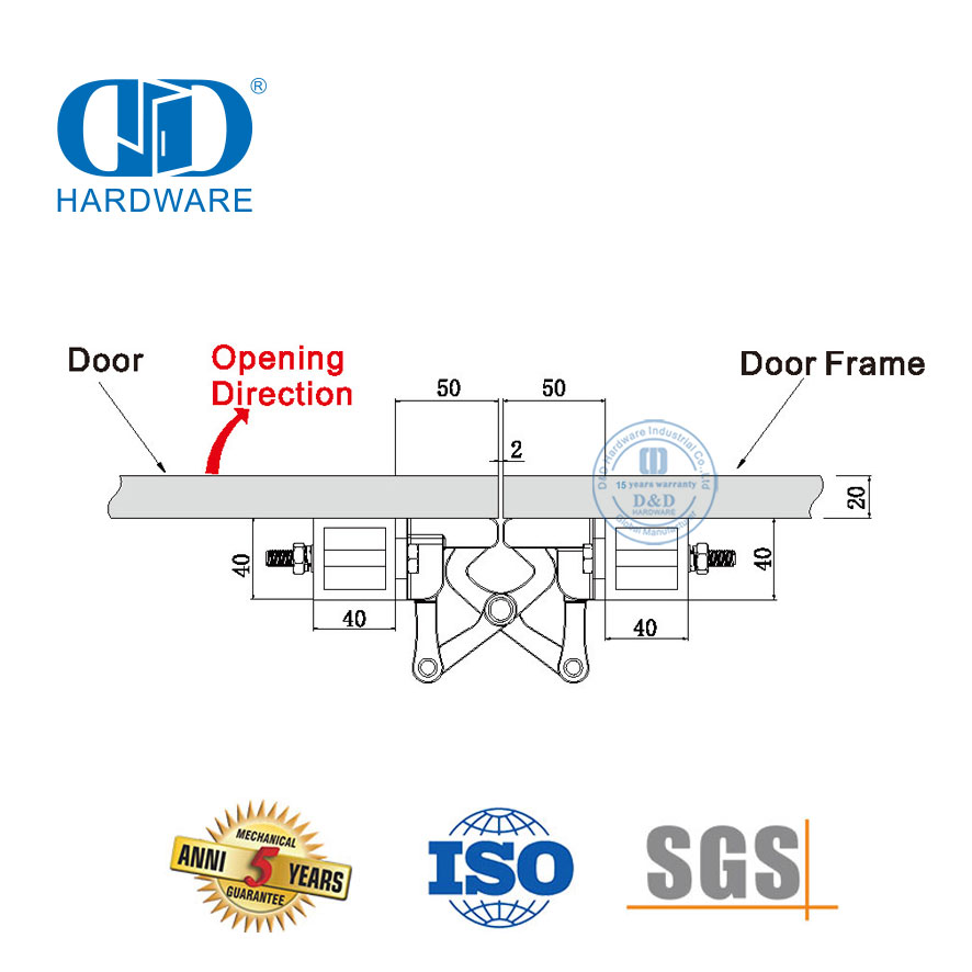 Stainless Steel 2D Adjustable Hidden Hinge Adjustable 160-180 Degree Interior Exterior Door Hinge-DDCH0019