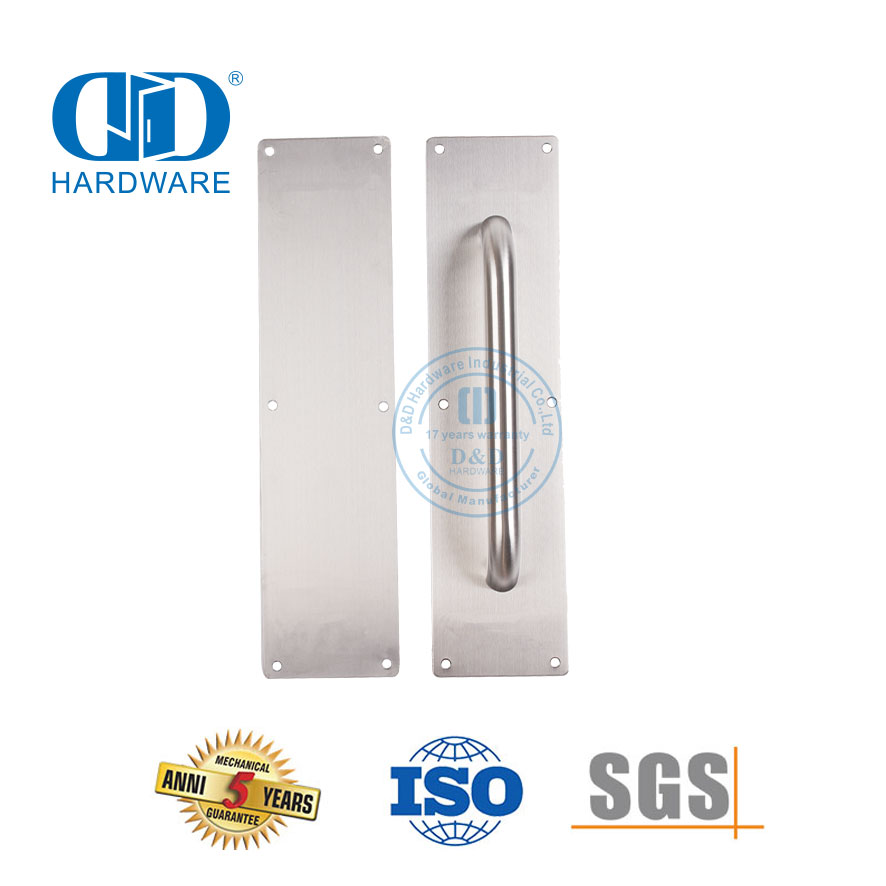 Stainless Steel Pull Handle With Plate Sign Plate Furniture Hardware Door Fittings Entry Entrance Door Pull Handle-DDPH025