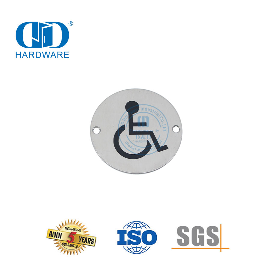 Square Type Sign Plate Stainless Steel Disable Sign Plate Bathroom Toilet Sign Plate For The Disabled-DDSP001-Disabled