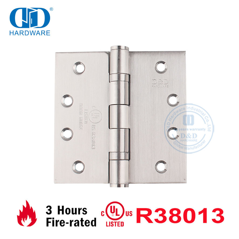 Factory Customized UL Listed American ANSI Stainless Steel Fireproof Ball Bearing Metal Wooden Door Hinge-DDSS001-FR-4X4X3mm