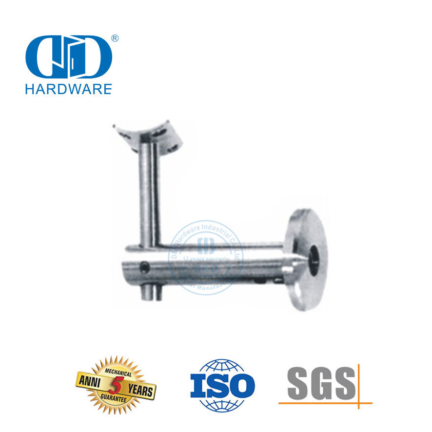 Staircases Stairs Accessories Stainless Steel Glass Fitting Railing Bracket Wall Handrail Bracket-DDHB005