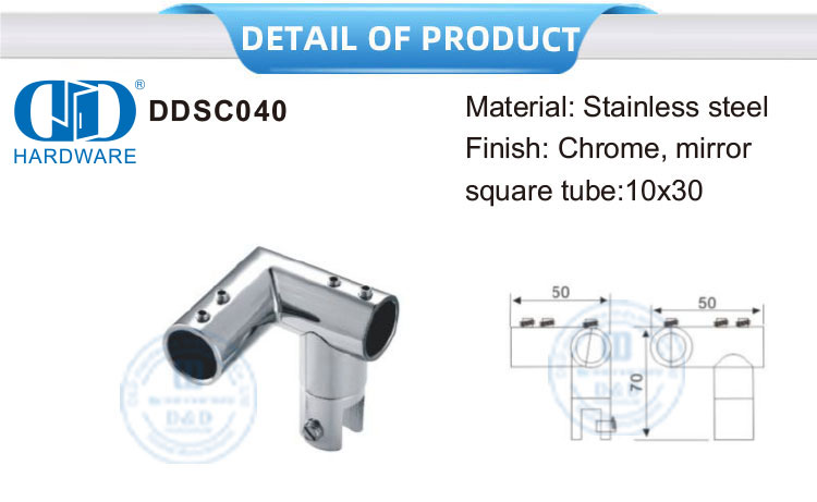 Stainless Steel Top Marine Hardware Folding Swivel Connector Fittings Glass Panel Bracket Connector-DDSC040