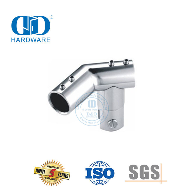 Stainless Steel Adjustable Pipe To Pipe Mirror Glass Connector Glass Panel Bracket Connector-DDSC039