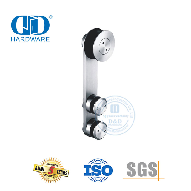 Stainless Steel Durable Glass Fittings Hanging Roller Glass Sliding Door For Bathroom Door-DDGS003