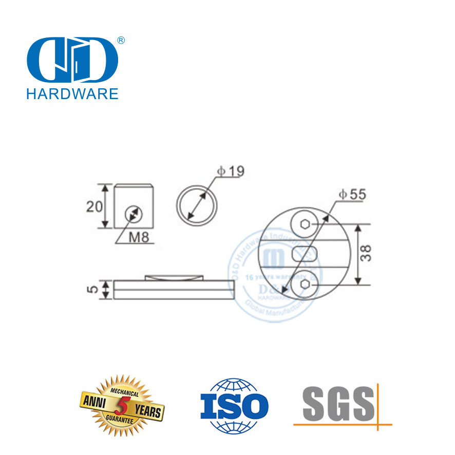 TOP 90 Deg Glass Connector Stainless Steel Glass Hardware Bathroom Accessories Glass Fitting For Sliding Door-DDGS113