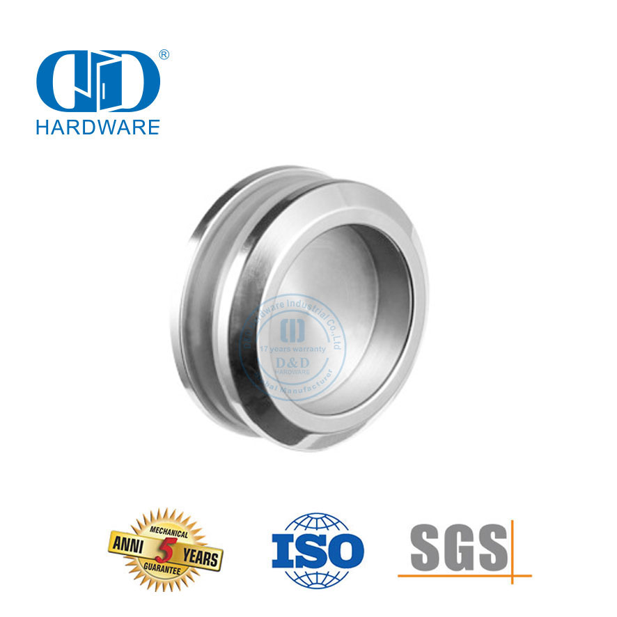 Fashion Design Mirror Satin Finish Glass Sliding Door Hardware Cupped Handle Glass Sliding Door Lock-DDSK014